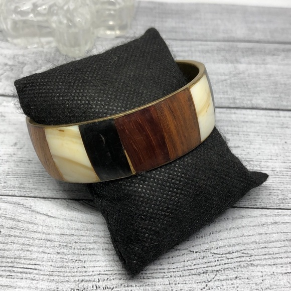 VINTAGE brass rustic exotic boho bangle bracelet - Picture 5 of 5